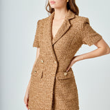 Short Sleeve Tweed Romper