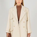 Tweed Fringe Double Breast Coat