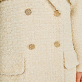 Tweed Fringe Double Breast Coat