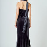 Strapless Velvet Maxi Dress