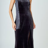 Strapless Velvet Maxi Dress