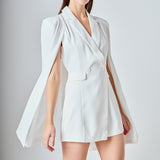 Caped Blazer Romper