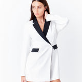 Contrasted Blazer Romper