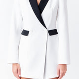 Contrasted Blazer Romper