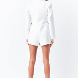 Contrasted Blazer Romper