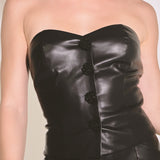 Faux Leather Strapless Top