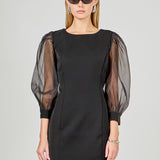 Organza Blouson Mini Dress