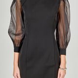 Organza Blouson Mini Dress
