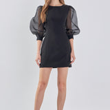 Organza Blouson Mini Dress