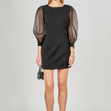 Organza Blouson Mini Dress