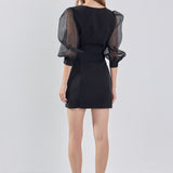 Organza Blouson Mini Dress