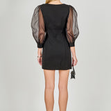 Organza Blouson Mini Dress