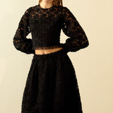 Floral Lace Midi Skirt