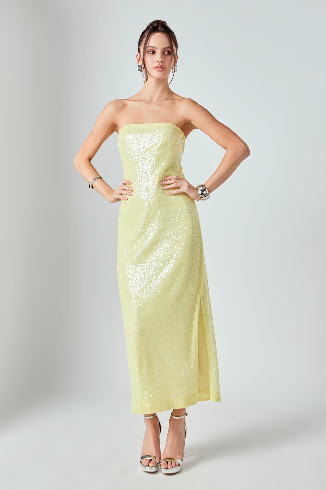 Strapless Sequined Maxi Dress Endless Rose Strapless Sequined Maxi Dress Endless Rose
