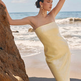 Strapless Sequined Maxi Dress