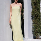Strapless Sequined Maxi Dress