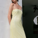 Strapless Sequined Maxi Dress