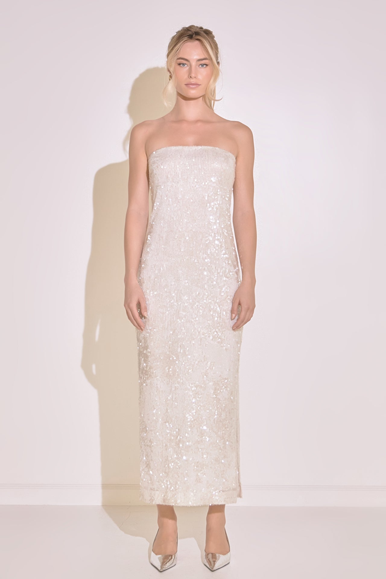 Strapless Sequined Maxi Dress Endless Rose Strapless Sequined Maxi Dress Endless Rose