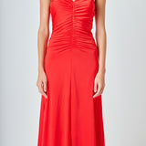 Halter Ruched Maxi Dress