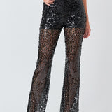 Flared Sequins Pants