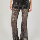 Flared Sequins Pants
