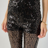 Flared Sequins Pants