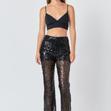 Flared Sequins Pants