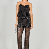 Flared Sequins Pants