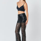 Flared Sequins Pants