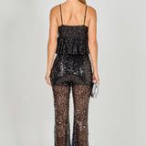 Flared Sequins Pants
