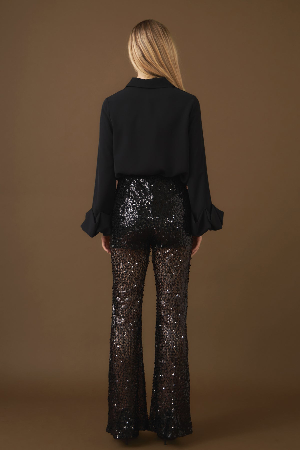 Flared Sequins Pants