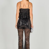Flared Sequins Pants