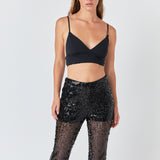 Flared Sequins Pants