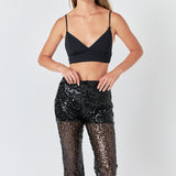 Flared Sequins Pants