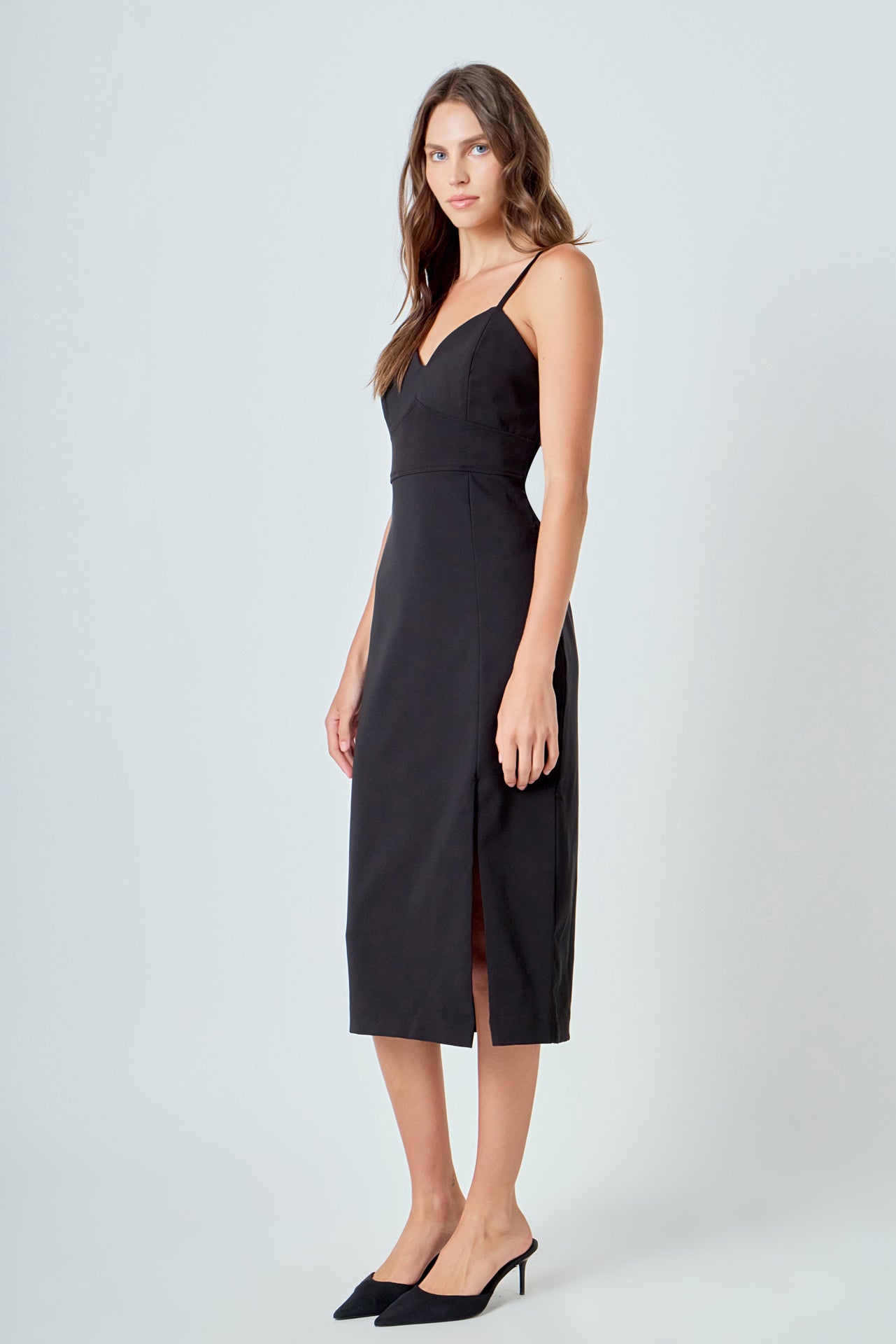 Endless Rose Women's Strappy Midi Pencil Dress - Black Endless Rose Women's Strappy Midi Pencil Dress - Black