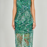 Shoulder Tie Sequins Maxi Dress