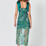 Shoulder Tie Sequins Maxi Dress