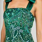 Shoulder Tie Sequins Maxi Dress