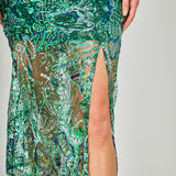 Shoulder Tie Sequins Maxi Dress