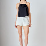 Corsage Bow Flowy Top
