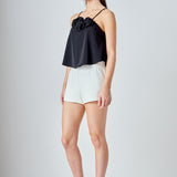 Corsage Bow Flowy Top