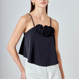 Corsage Bow Flowy Top