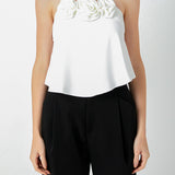 Corsage Bow Flowy Top