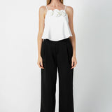 Corsage Bow Flowy Top