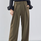 Front Pleat Wide Trousers