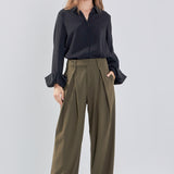 Front Pleat Wide Trousers