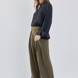 Front Pleat Wide Trousers