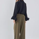 Front Pleat Wide Trousers