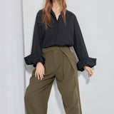 Front Pleat Wide Trousers