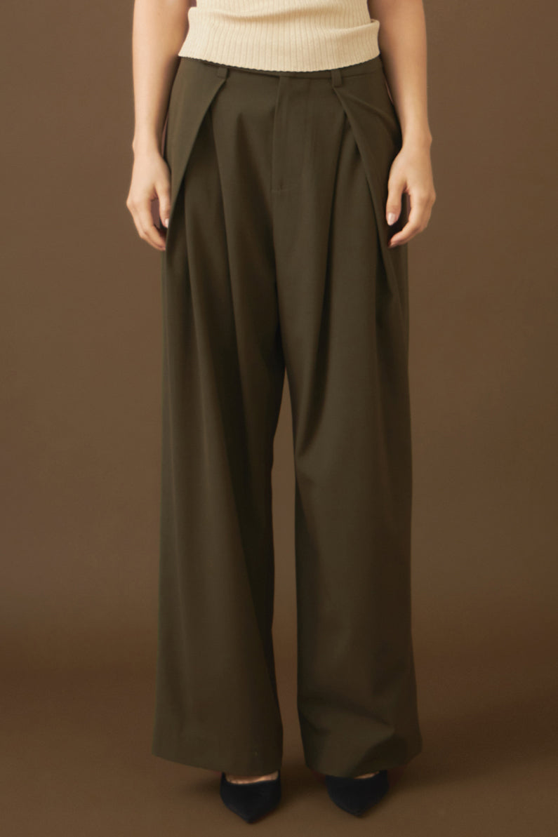 Front Pleat Wide Trousers – Endless Rose